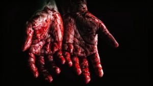 blood-covered hands